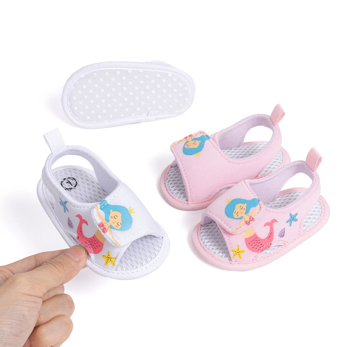 KIDSUN Breathable Baby Girls Boys Summer Sandals Open Toe Flats Baby Shoes Toddler Soft Non-Slip Sole First Walker Crib Shoes