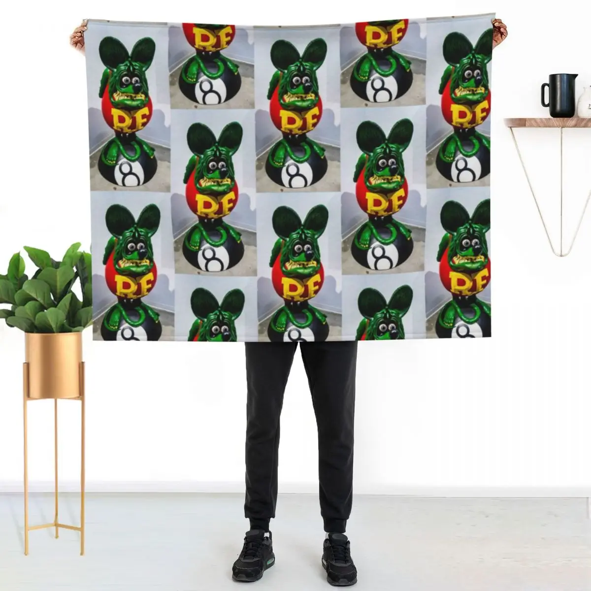 Rat Fink Throw Blanket Plaid on the sofa Hairy Polar Designers Giant Sofa Personalized Gift Blankets