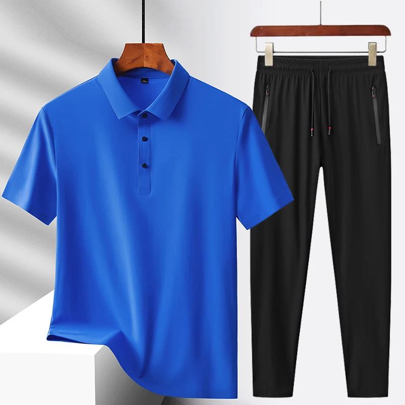 

Shirts + Pants 2024 summer new style Sportswear Men's Casual Sets Male fashion trousers and polo shirts men Two-Piece Set M-5XL