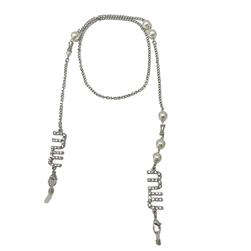 

Bluetooth wireless headset anti-lost chain women's neck pearl letter necklace mask chain