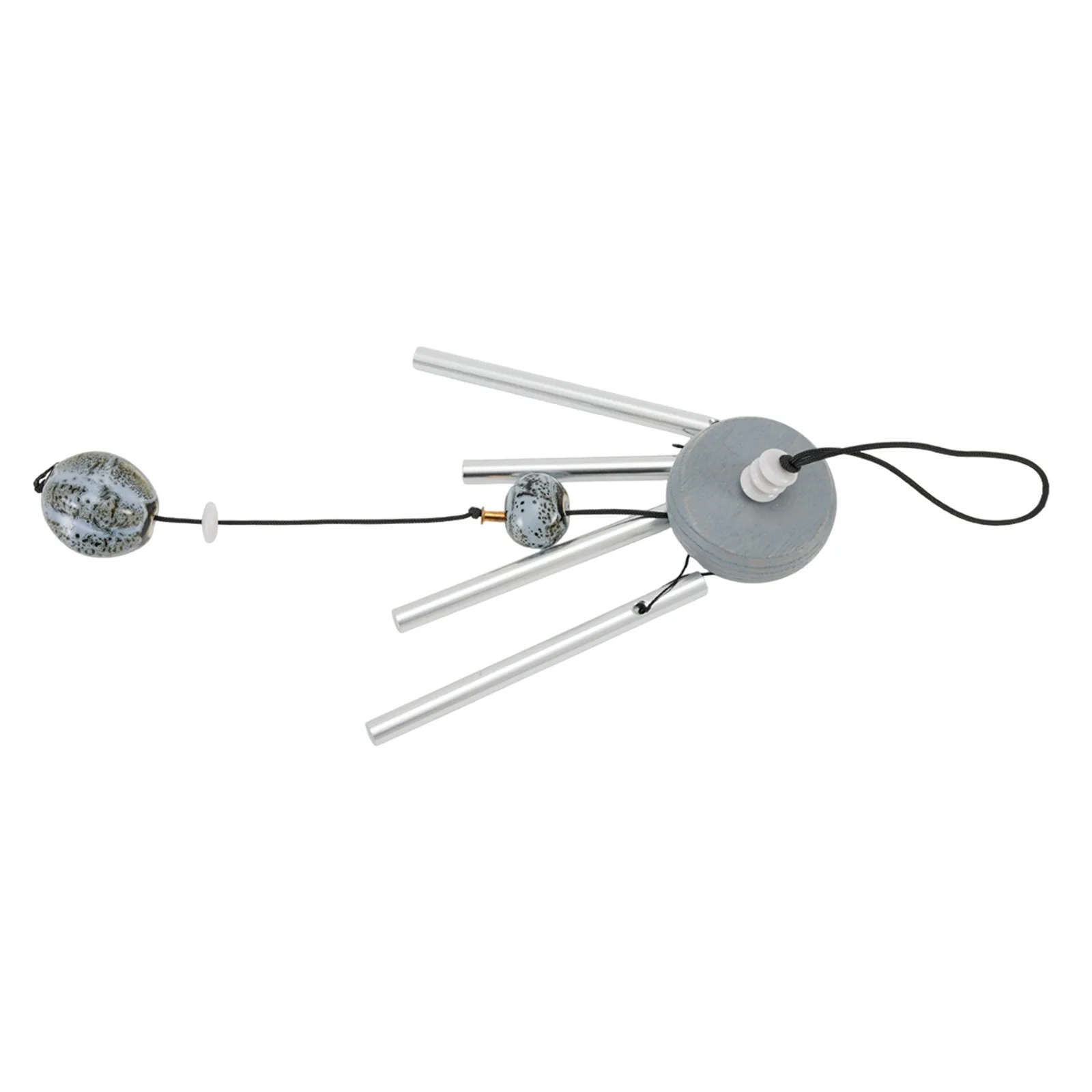 Four-Tube Outdoor Wind Chime Constructed from Aluminum and Wood with Diamond Configuration for Consistent Chime Pattern