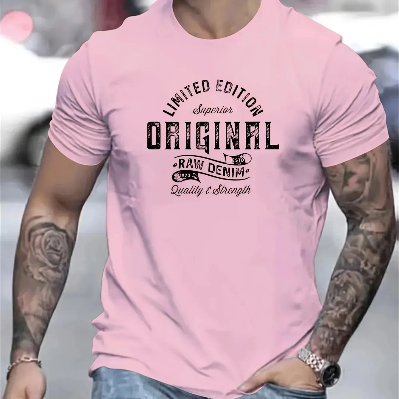 Fashion Men's Vintage Limited Edition Original Letter Printed T-Shirt Summer Casual Crew Neck Short Sleeve Outdoor Street Tops