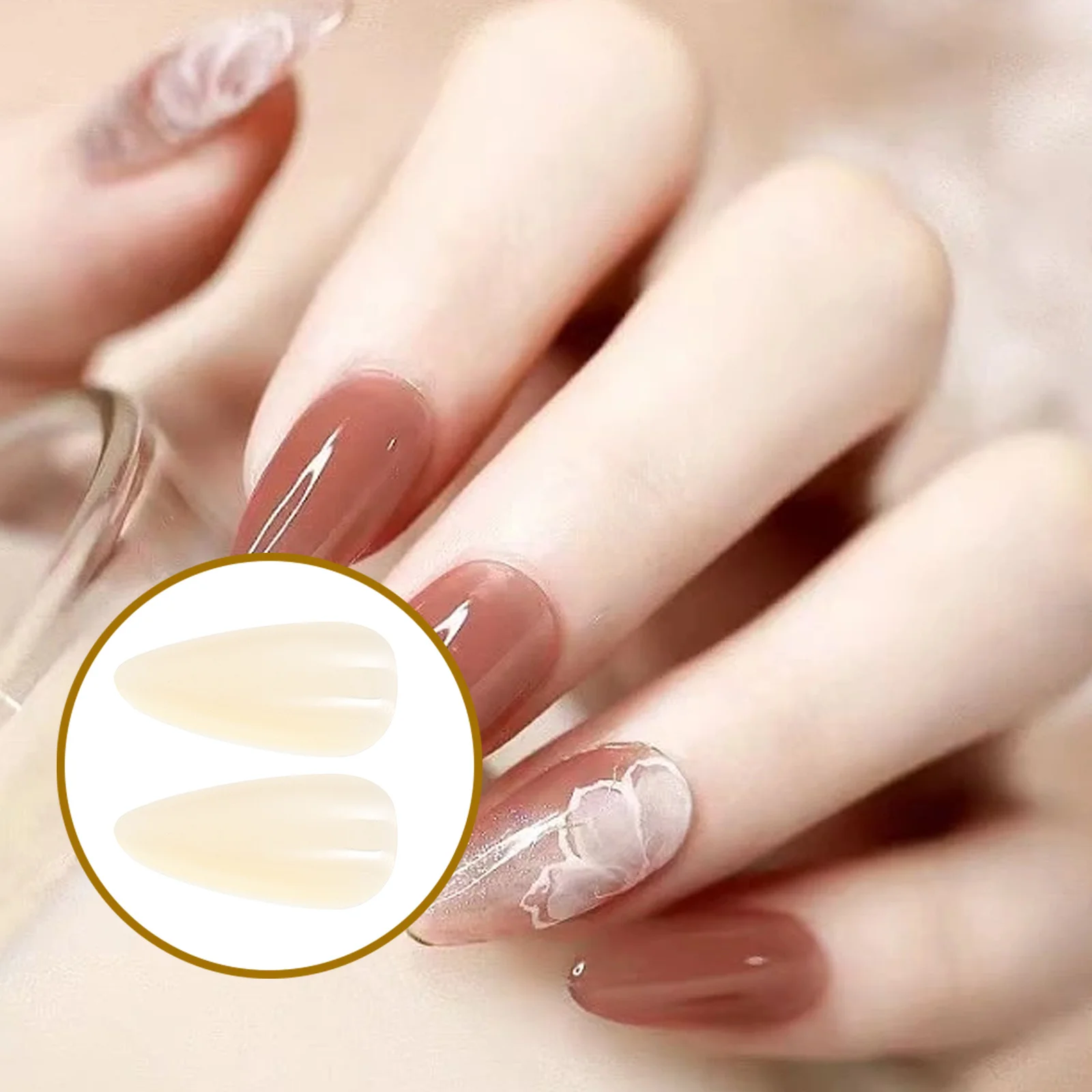 

480pcs 2 Sets Nail Practice Templates Premium Plastic Manicure Training Pieces For Salon Home Use Transparent Frosted Natural