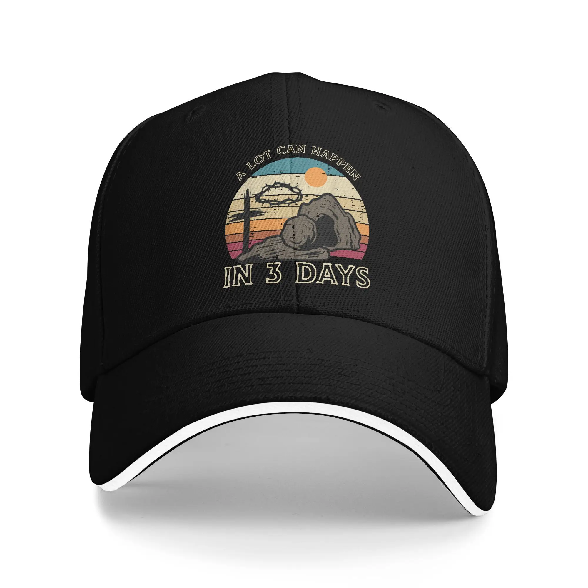 A Lot Can Happen In 3 Days Easter Religious Baseball Cap  Women Men Design Trucker Hat Spring Gym Breathable Baseball Caps