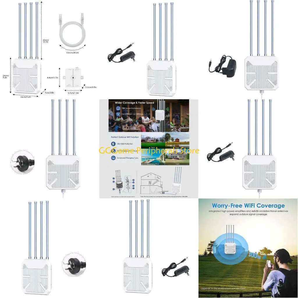 

U55B Наружная сетевая точка доступа AX1800 WIFI6 Маршрутизатор IP67 Водонепроницаемый 1800M 5Ghz