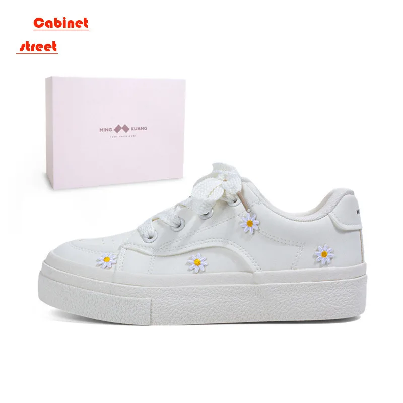 2024 Street Hipster Small Fresh Flower White Women Flat Tenis Female Shoes Women's College Style Skate Board Sneakers Pumps