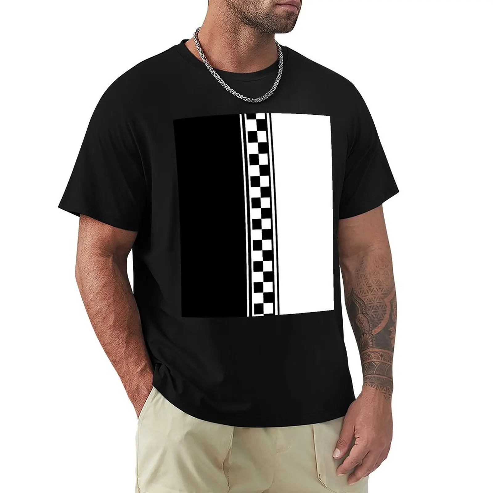 

Stylish black and white ska inspired v2 T-Shirt plus size tops essential t shirt mens graphic t-shirts