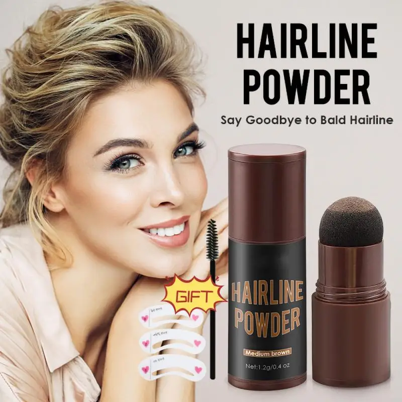 New Long-lasting Hairline Powder Stick Waterproof Cover Hair Concealer Repair Fill Hairline Shadow Pen Natural Hairline-enhanced