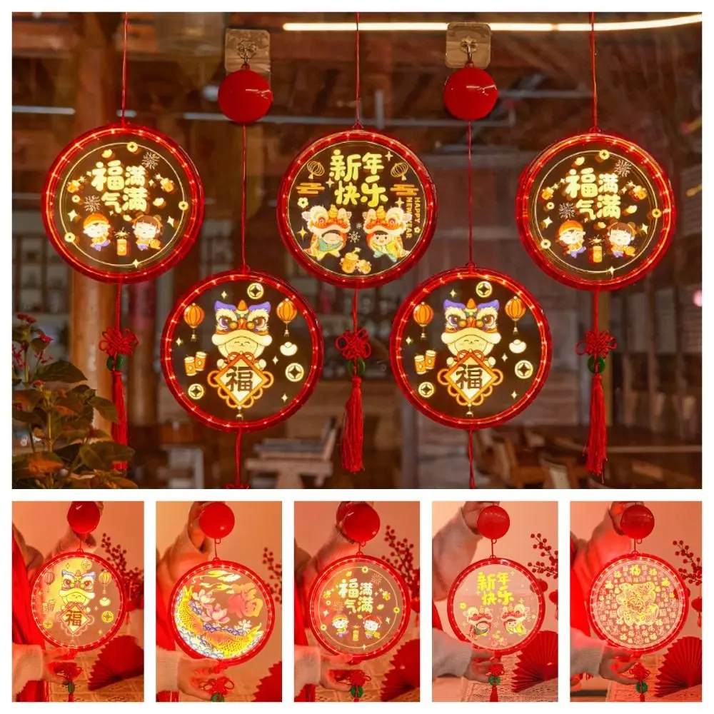 

Glowing New Year 3D Sucker Lamp Good Luck Hanging New Year Suction Cup Lamp 3D Acrylic Spring Festival Window Lights