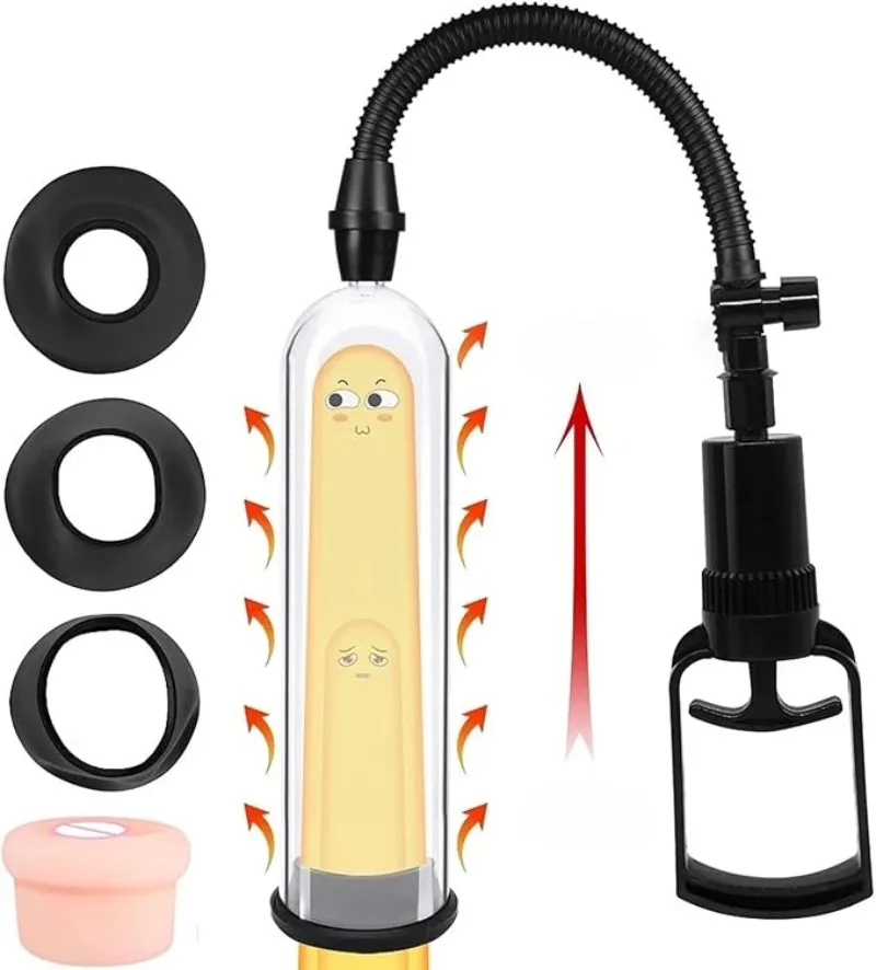 Penis Pump Sex Toys for Men Male Masturbator Penis Extender Vacuum Pump Penis Enlargement Enhancer Dick Trainer Massager Ring - Image 4