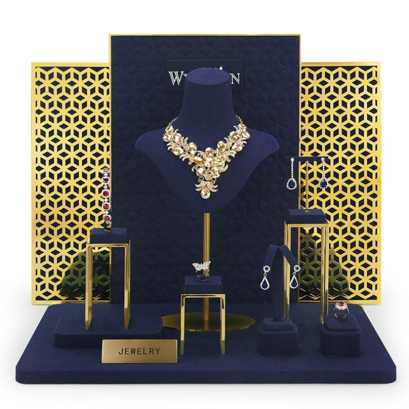 

Jewelry showcase props, new portrait neck model necklace display stand, microfiber store jewelry display stand
