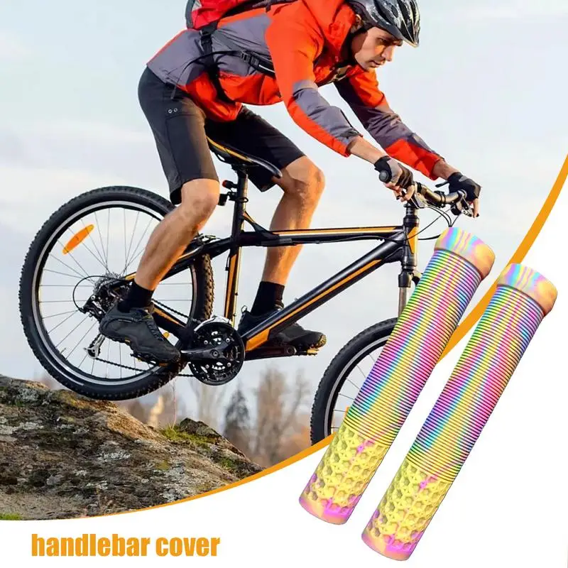 Rubber Cycle Handlebar Grips Mixed Color Scooter Handlebar Cover Anti Slip Warm Cycle Grip Covers Protectors For Road Cycle