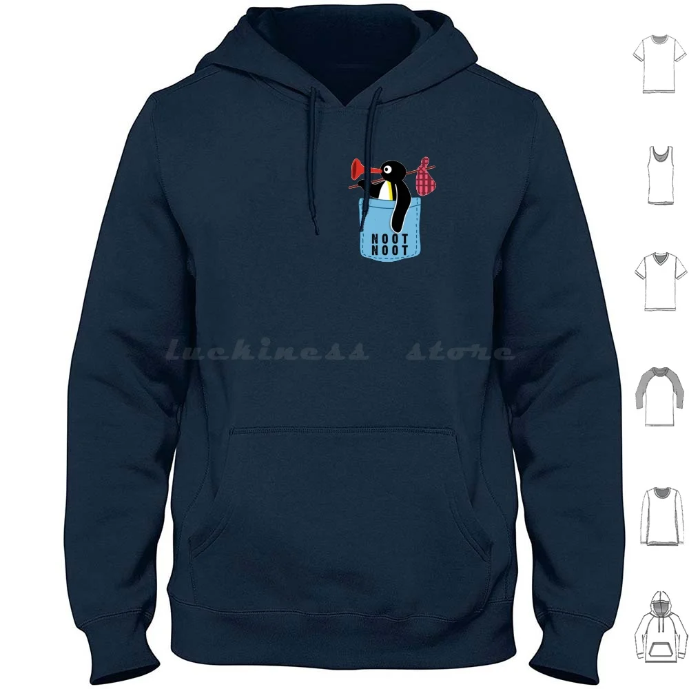 Angry Pingu Noot Noot Pocket Official Hoodies Long Sleeve Angry Pingu Noot Noot Pingu In Pocket Penguin Pocket Cute