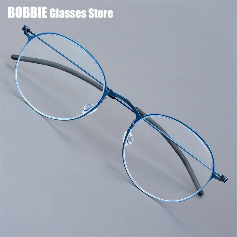 Glasses Frame Classic Round Men Women Eyeglasses Titanium TT Air Eyewear Brand Design Gafas 6g Light Thin Rim Denmark No Screws