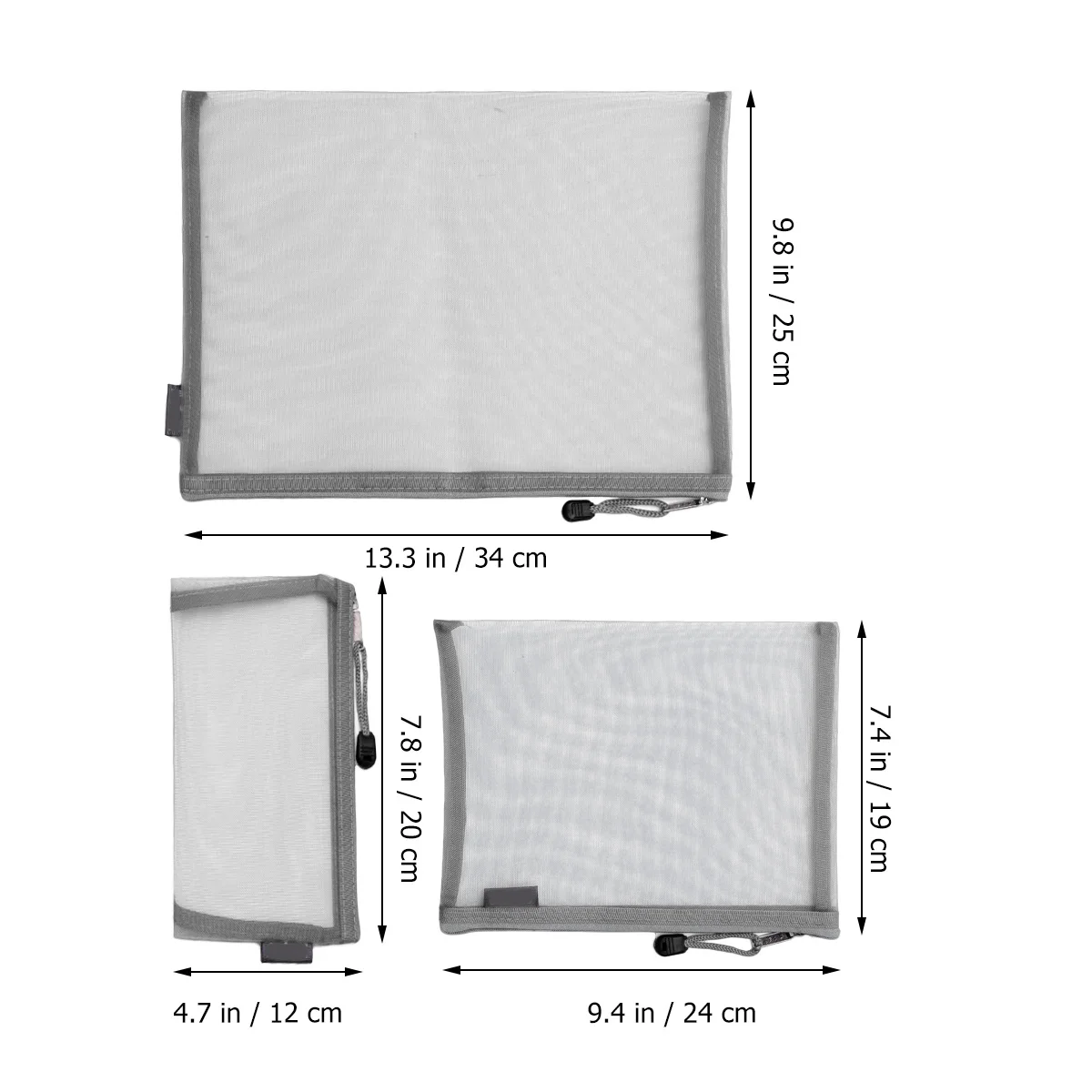 5Pcs Solid Reusable Mesh Stationery Bag Pencil Pouch A4 A5 A6 for Office School Documents Storage Mesh File Bag