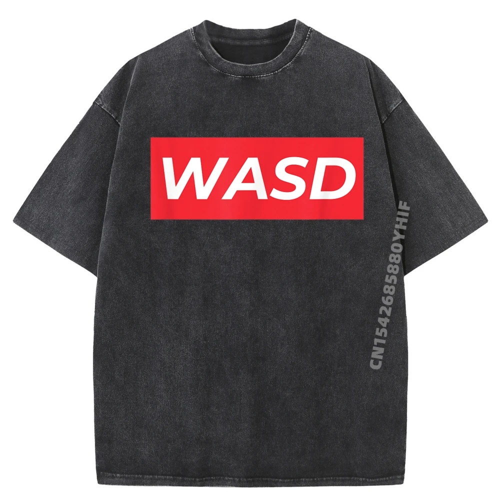 

Wasd ПК игровая клавиатура для игрового компьютера ПК геймер черные графические футболки мужская стираная рубашка для отдыха