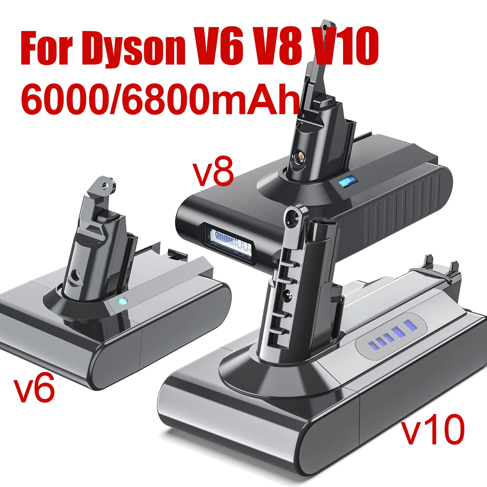 

For Dyson V6 V7 V8 Series Battery 6000/6800mAh Vacuum Cleaner Rechargeable Battery SV07 SV09 SV10 Absolute Fluffy Animal Bateria