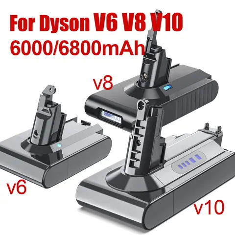Voor Dyson V6 V7 V8 Serie Batterij 6000/6800mAh Stofzuiger Oplaadbare Batterij SV07 SV09 SV10 Absolute Pluizige Dier Bateria