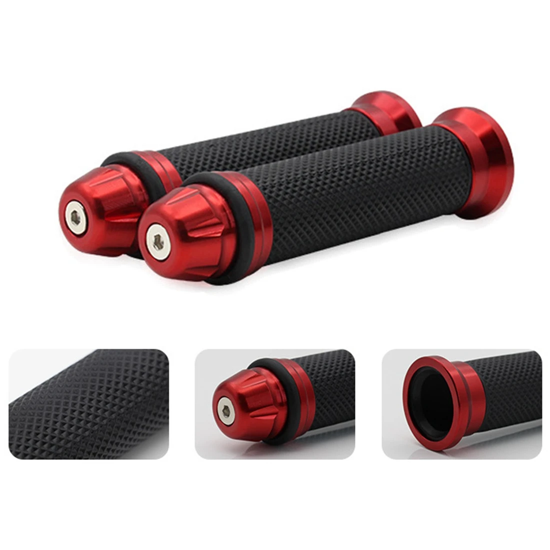 1Pair 7/8\'\' Motorcycle Handle Grips Anti-Slip Handlebar Bar Grips Bicycle Rubber Mountain Cycle Handle Handlebar Bar Grips