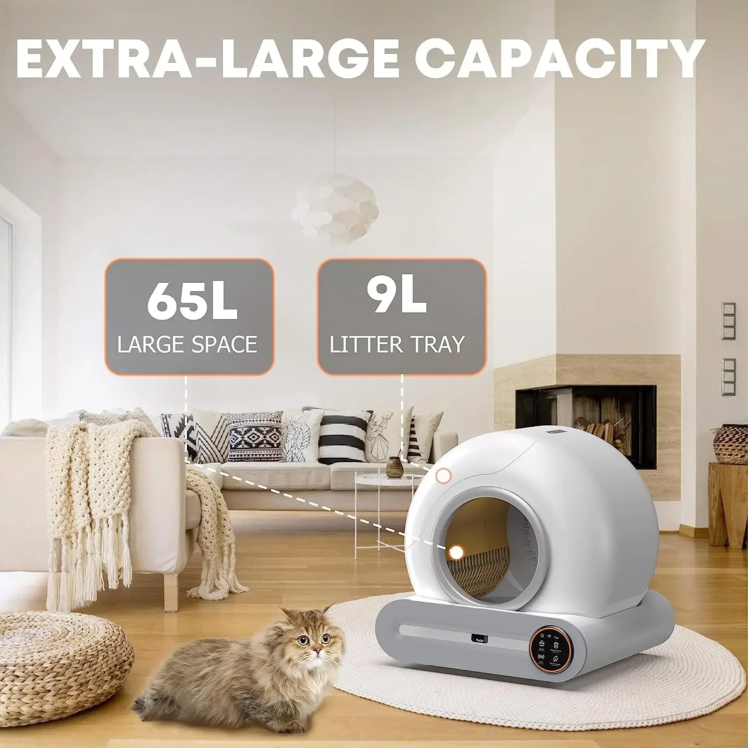 Automatic Cat Litter Box Smart App Control Self Cleaning Litter Boxes Cat Sandbox Electronic Pet Toilet Cat Supplies