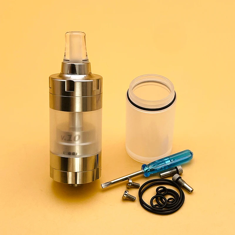 Dsx by-ka v10 mtl rta 5ml 22mm de diâmetro 316ss bobina única tanque reconstruível atomizador vape com pinos afc de 1.2mm 1.4mm 1.7mm