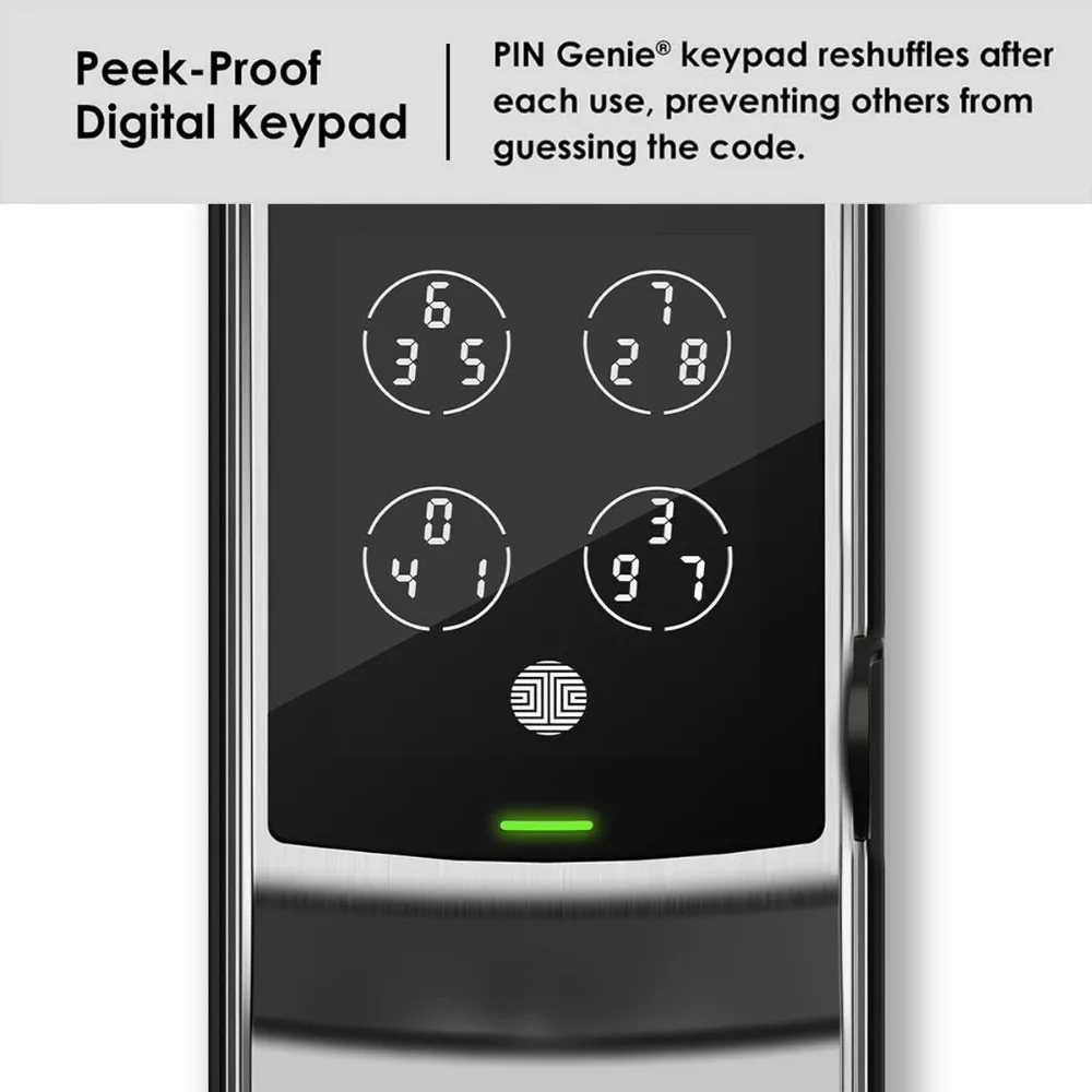 Cerradura inteligente Secure Plus con tarjetas RFID, PIN Genie ®   Cerrojo inteligente con teclado digital, control remoto por aplicación, sensor biométrico de huellas dactilares