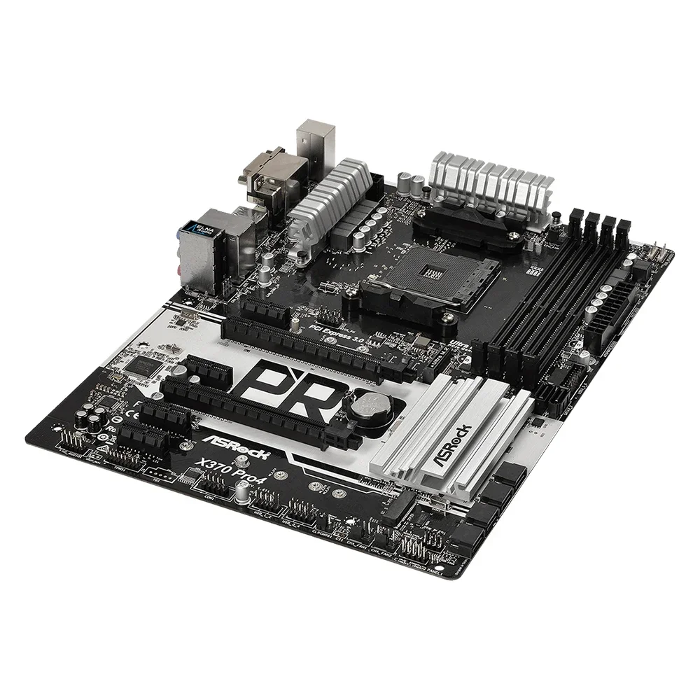 ASROCK X370 Pro4 Motherboard AMD X370 Socket AM4 Supports  Ryzen 7 5800X3D Ryzen 9 5950X  Ryzen 5 5600X CPU 4 x DDR4 64GB.