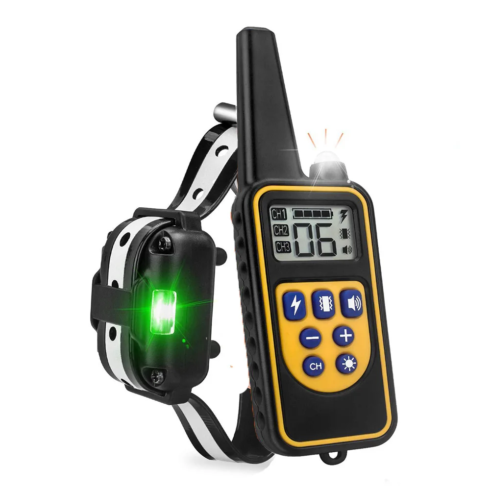 800 m elektrisches Hundetrainingshalsband, abnehmbare Rinde, wiederaufladbar, Anti-Bell-Schock-Vibration, reflektierendes Halsband für alle Hunde und Haustiere