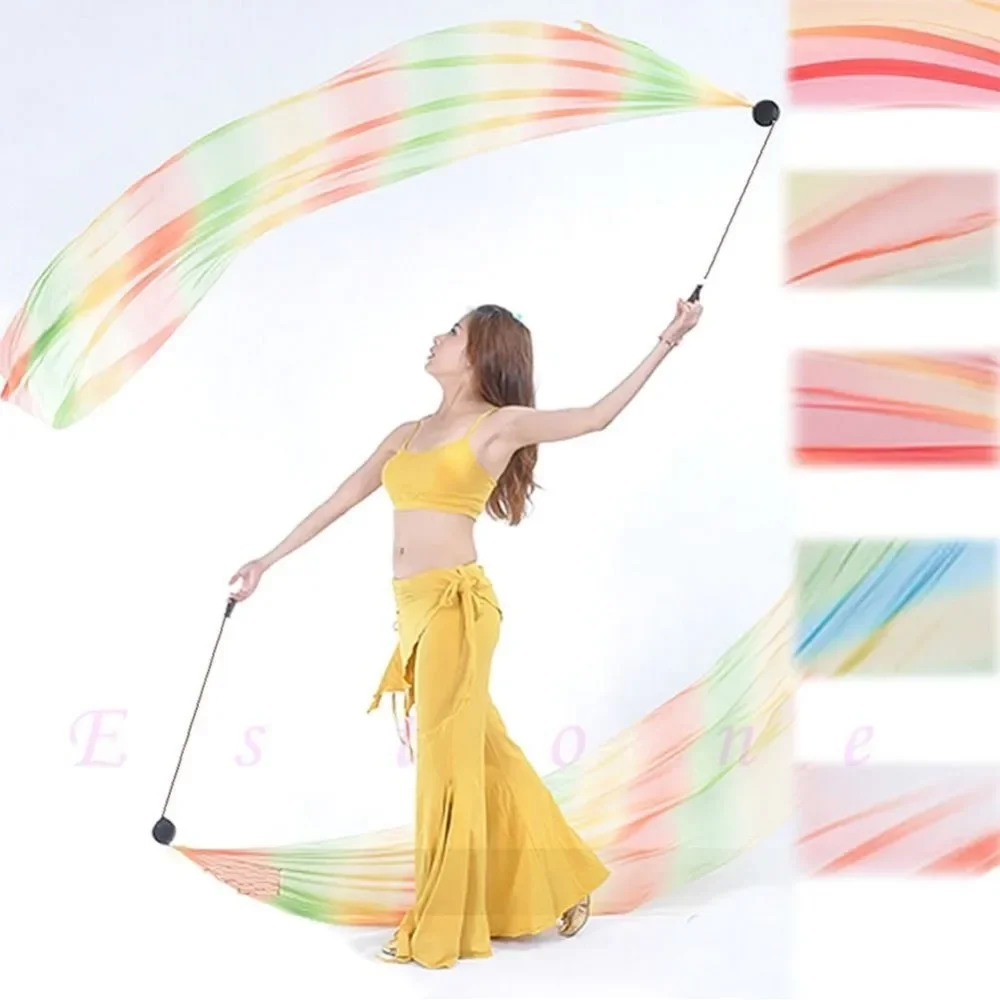 

Лидер продаж, женский сексуальный костюм для танца живота, градиентная шифоновая вуаль, пои, бал, 1 вуаль + 1 цепочка Poi, аксессуары для бальных танцев, реквизит