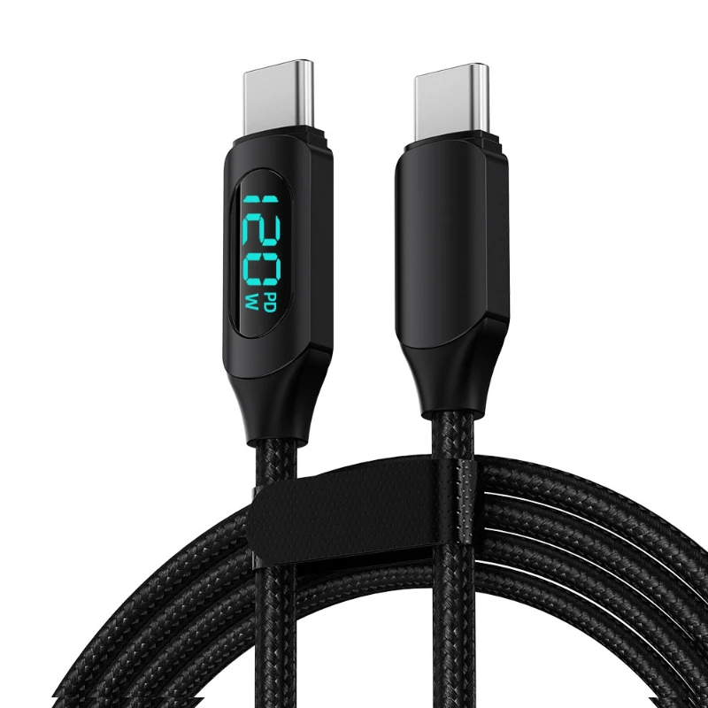 USB C كابل بيانات PD 120 واط شحن سريع شاحن الهاتف الحبل آيفون 17 16 15 سامسونج هواوي ماك بوك C إلى C كابل شحن سريع