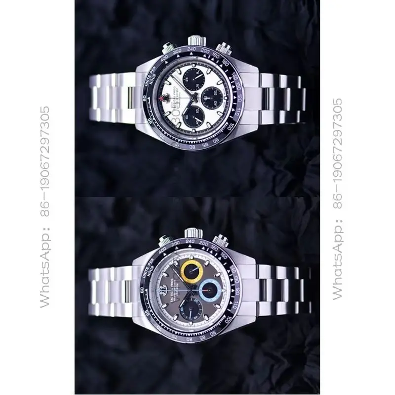 Solar Kinetic Color Three-eye Chronograph Waterproof Watch