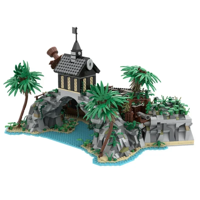 Modelo Street View Moc, bloques de construcción Dominica Pirate Beach, tecnología, bloques modulares, regalos, juguetes de Navidad, conjuntos DIY de montaje