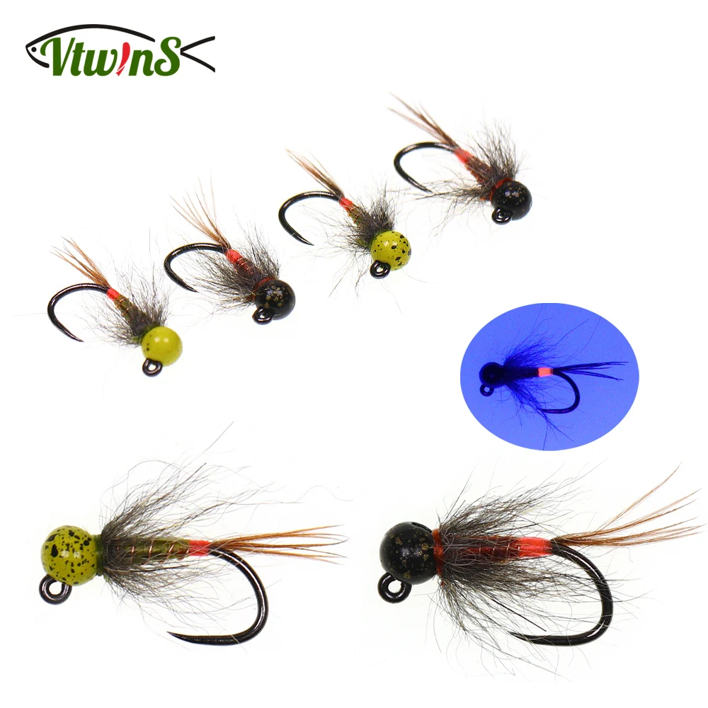Vtwins Ninfa Euro de tungsteno sin púas para mosca de trucha - imagen 5