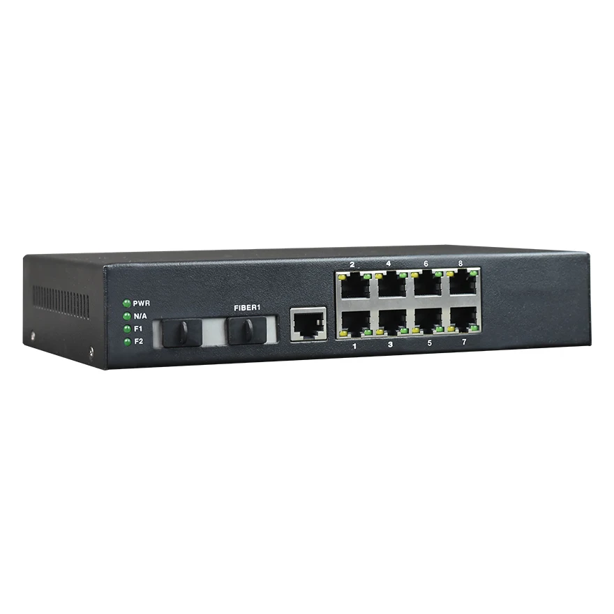 Convertitore multimediale da Ethernet a fibra ottica RJ45 a 8 porte
