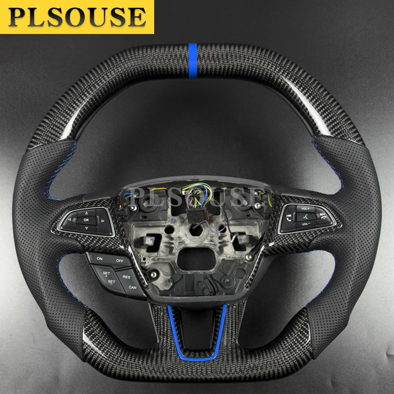 Fit For FORD FOCUS ST RS 2015 2016 2017 2018 Real Carbon Fiber Steering Wheel High Quality Sport Wheel Customized