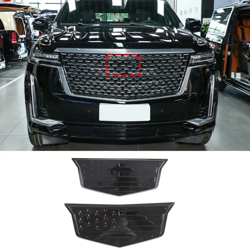 

For Cadillac Escalade 2021 2022 2023 ABS Black Front and Rear Car Logo Decoration Cover Exterior Modification Accessories