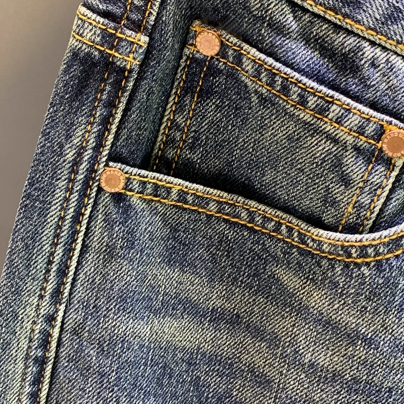 Street Retro Blue Fashion Brand Jeans Men's Spring and Autumn Nostalgic Loose Harem All-Matching Hip Hop Smart Trousers