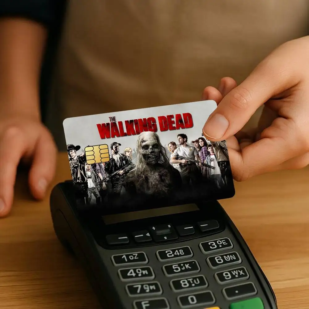 TV Show The Walking Dead Credit Card Stickers Skin for Bank Debit Decorative Protection 4PCS Anti-scratch Waterproof
