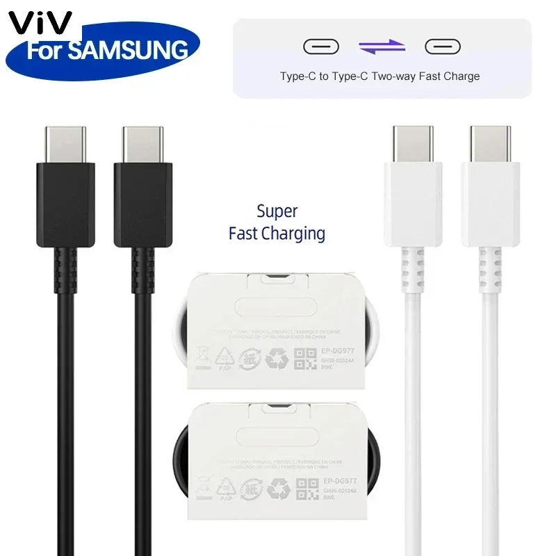 PD Cable For Samsung S22 S21 S20 FE S23 S24 Ultra 45W Super Fast Charging A54 A53 A34 5G Note 20 Ultra 25W USB C Type C Cables