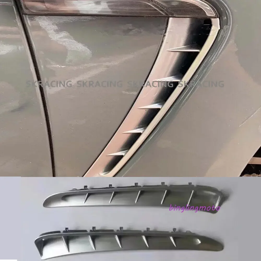 Body Kit Matte Silver Side Fender Hood Air Vent Outlet Grille For 10-16 Porsche Panamera Car Accessories Decorative Trims