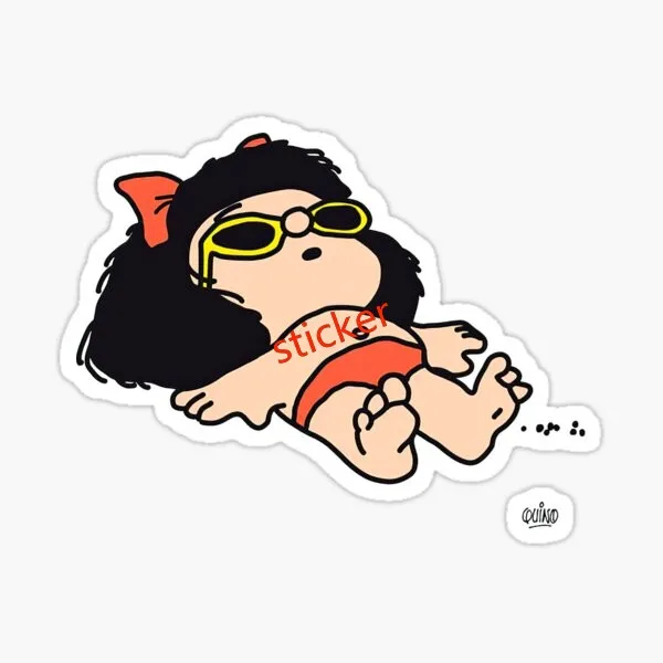 

Mafalda Stickers Camper Windshield Bumper Truck Electric Scooter Custo Waterproof Decals Accessories