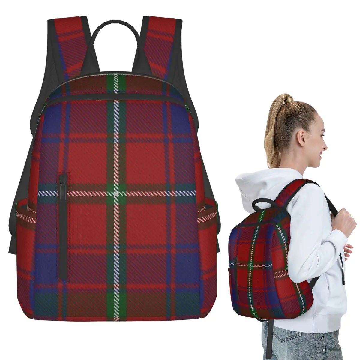 

Ballantyne Tartan Scottish Clan Backpack Student BookBag Kids School Bag Computer Shoulder Bags Men Women