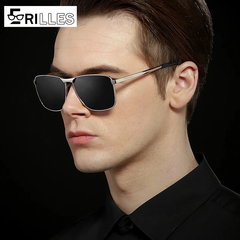

Polarized Photochromic Sunglasses, UV400 Protection Square Frame, Auto-Tinting Lenses for Driving & Outdoor Activities