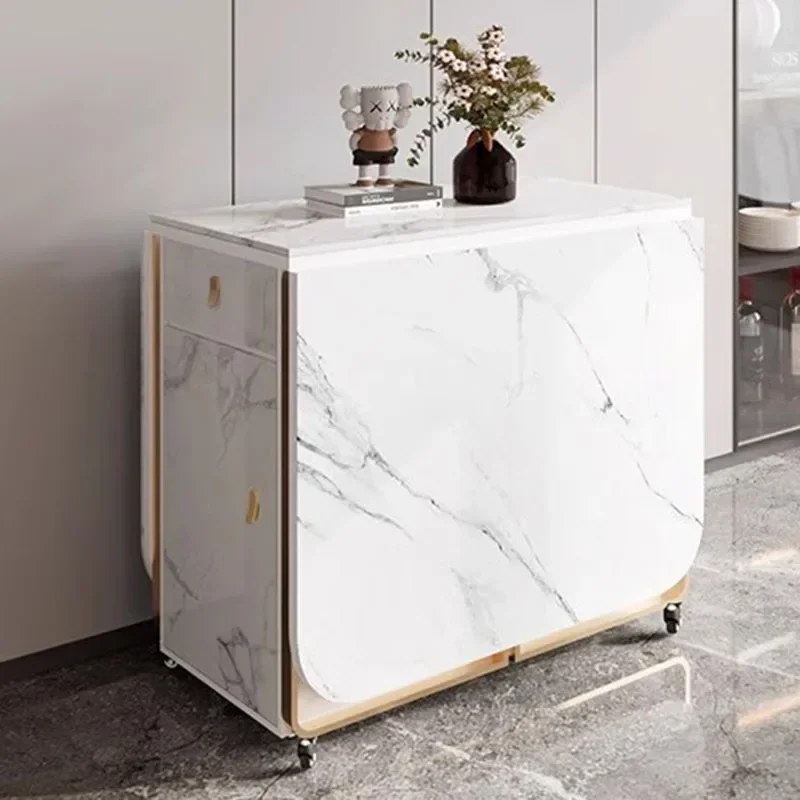 Waterproof Living Dining Table Relaxing Design Extendable Luxury Dining Table Folding Rectangle Table A Manger Home Furniture