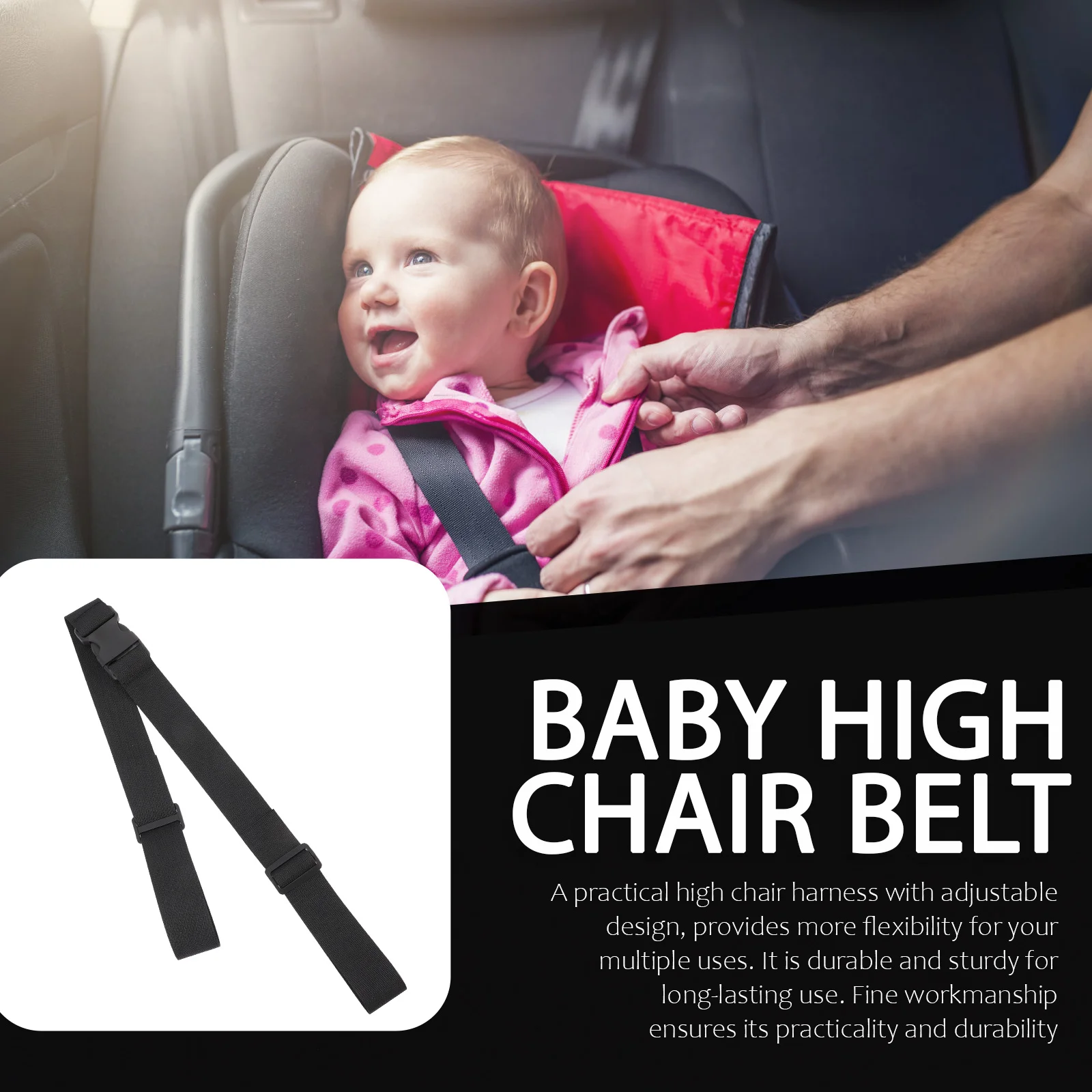 

3Pcs Baby Chair Harness Adjustable High Chair Safety Belt Portable Toddler Stroller Travel Toddler Airplane Travel Essentials