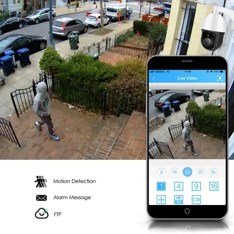 IP66 H.265 PoE 돔형 8MP 장거리 PTZ 가격 4K 8MP IP PTZ 카메라 CCTV 야간 360도 회전 야외 IP 카메라 NVR CMOS