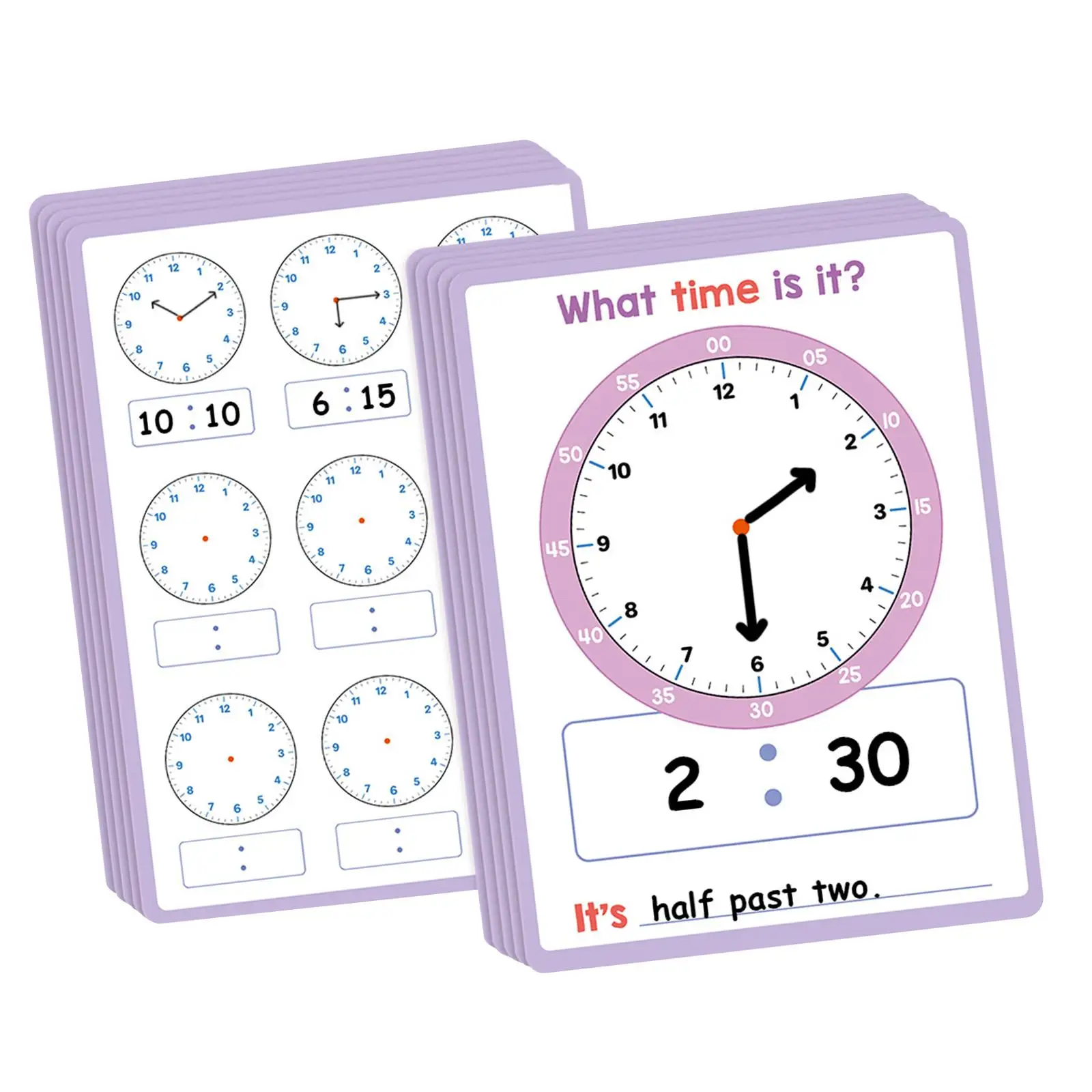 Fine Motor Skills Time Learning Reusable Dry Erase Sheets Educational Aids for Preschool Classroom