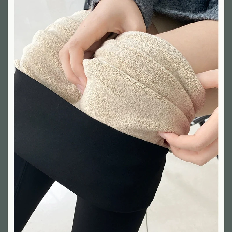 

Upaded Thiened Fce Yoga Pants Women's Slimming ark Skin Leggings Warm Elastic Base Layer Trousers for Winter