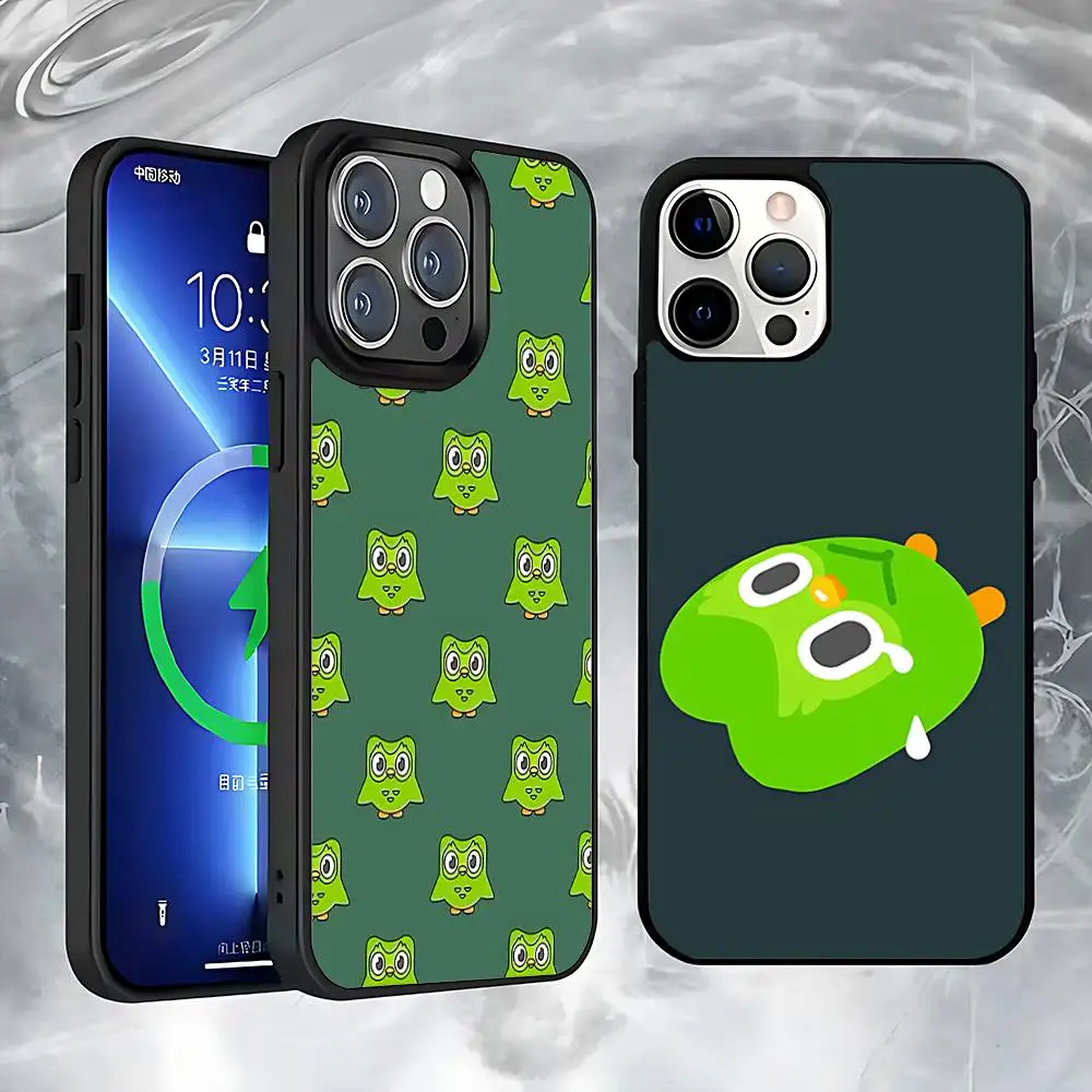 

Funny Cute D-Duolingo Magnetic Wireless Charging Case For iPhone 11,12,13,14,15,16,17,Pro,Max,Plus Shockproof Cover