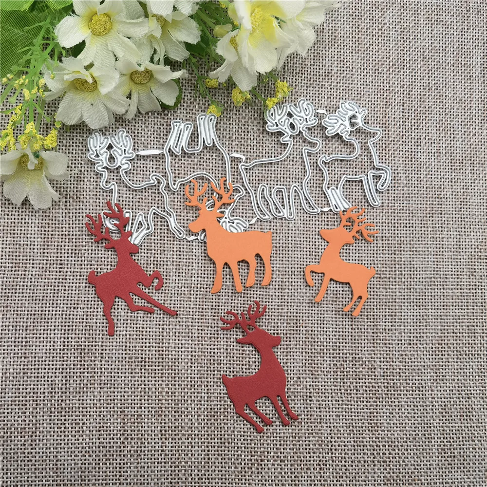 Christmas deer Elk Cards Dies Metal Cutting Dies Stencils For DIY Scrapbooking Decorative Embossing Handcraft Template